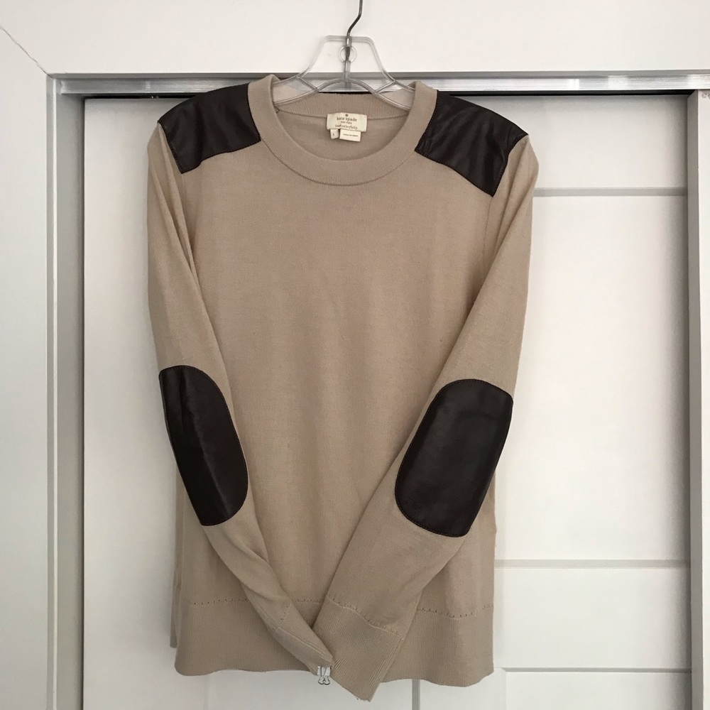 Kate Spade Wool Sweater w Sheep Skin Trim